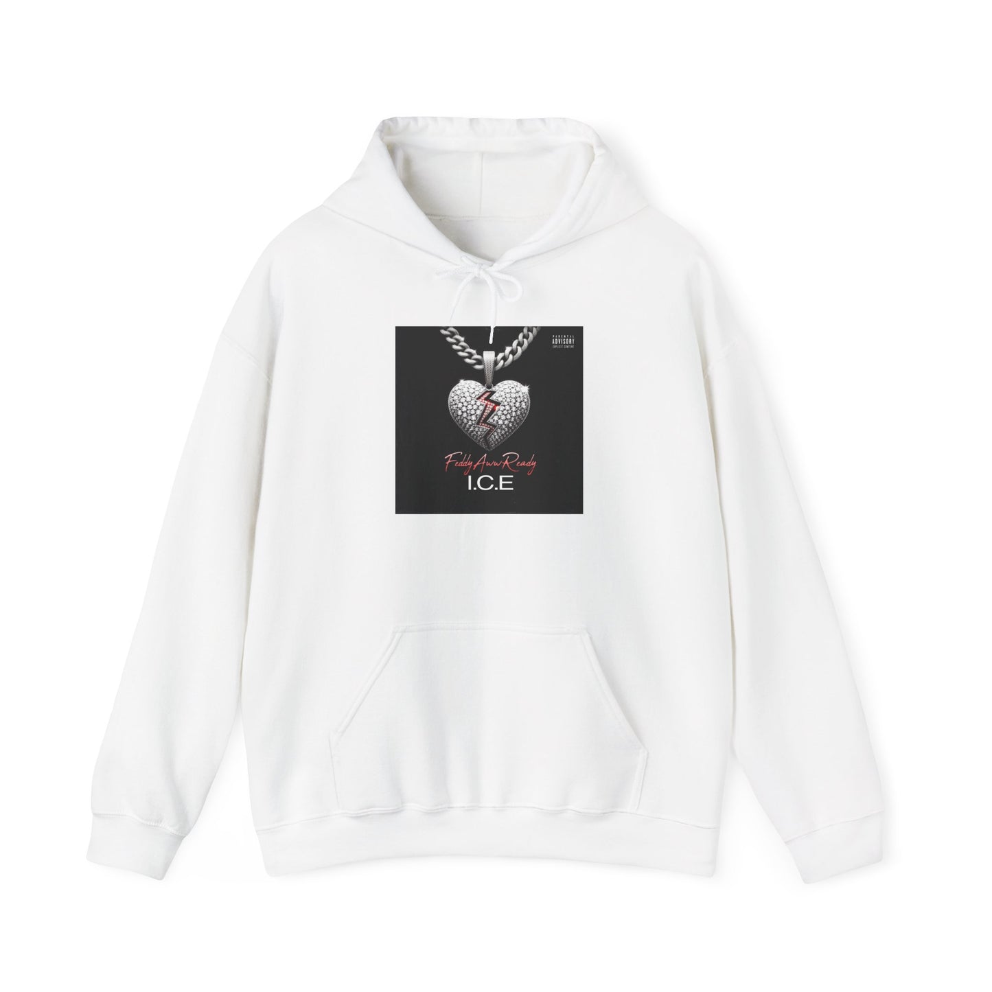 Ice Heart Unisex Heavy Blend™ Hooded Sweatshirt | Cool Streetwear, Gift for Him, Comfortable Layering, Casual Fashion, Winter Warmth