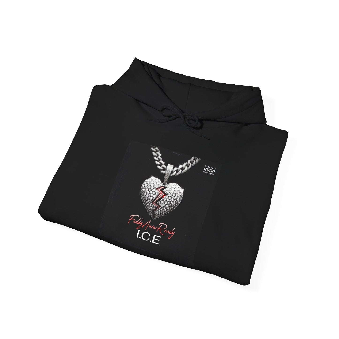 Ice Heart Unisex Heavy Blend™ Hooded Sweatshirt | Cool Streetwear, Gift for Him, Comfortable Layering, Casual Fashion, Winter Warmth