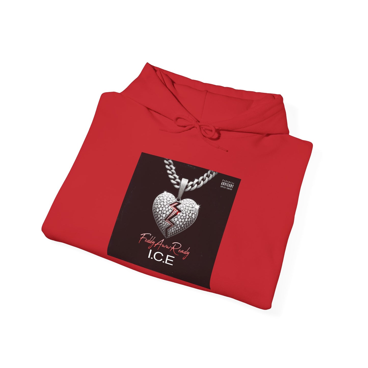 Ice Heart Unisex Heavy Blend™ Hooded Sweatshirt | Cool Streetwear, Gift for Him, Comfortable Layering, Casual Fashion, Winter Warmth