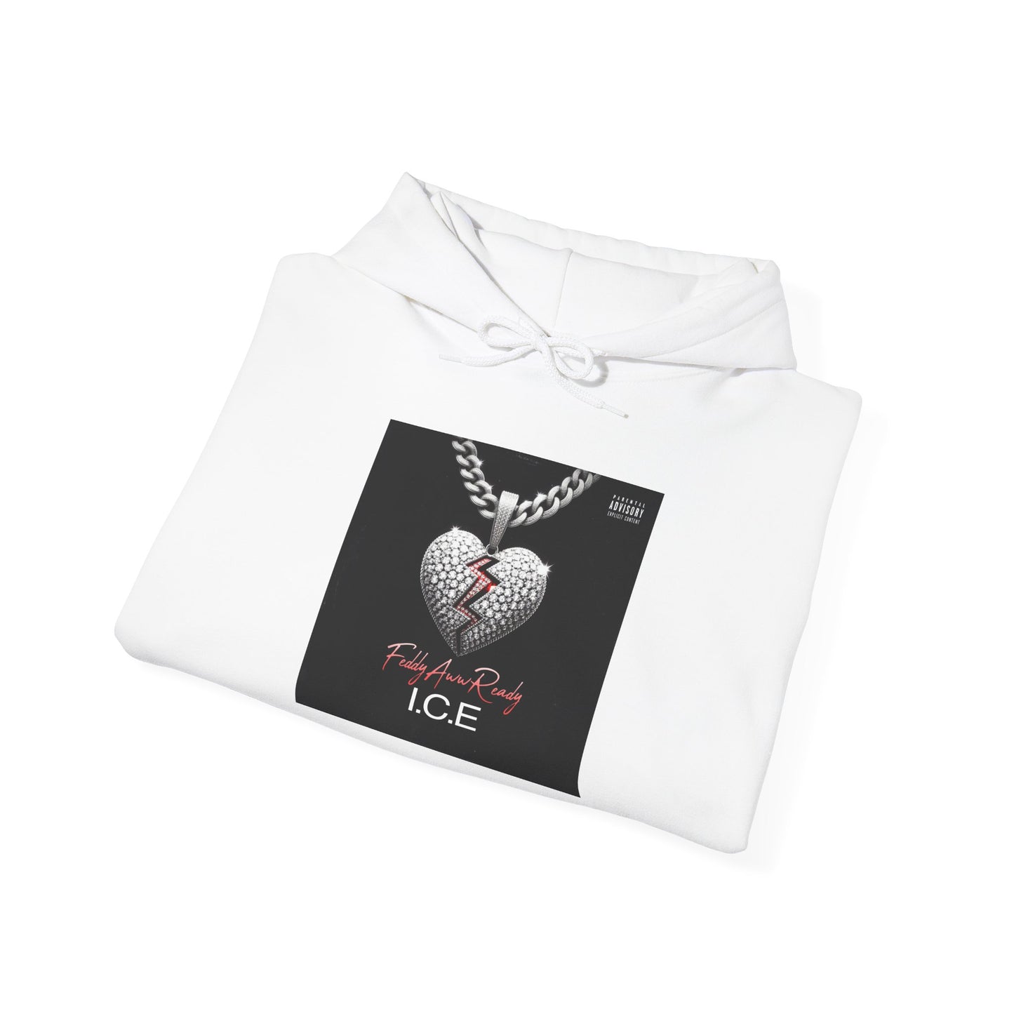Ice Heart Unisex Heavy Blend™ Hooded Sweatshirt | Cool Streetwear, Gift for Him, Comfortable Layering, Casual Fashion, Winter Warmth
