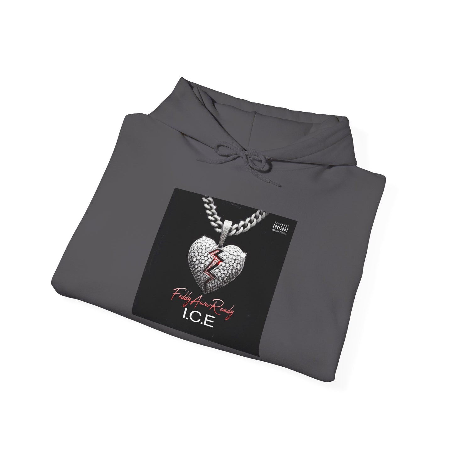 Ice Heart Unisex Heavy Blend™ Hooded Sweatshirt | Cool Streetwear, Gift for Him, Comfortable Layering, Casual Fashion, Winter Warmth